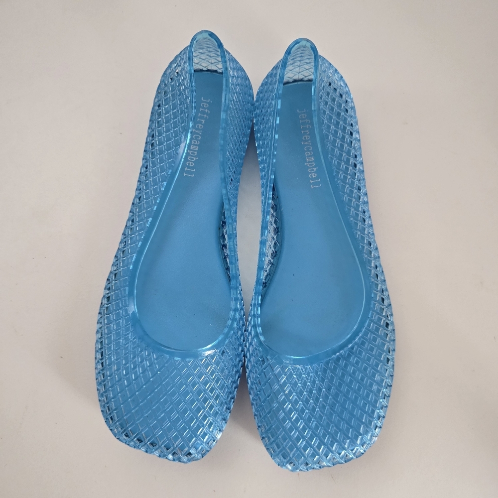 Jeffrey Campbell Suni Jelly Flats Blue Size 7 - Picture 2 of 10
